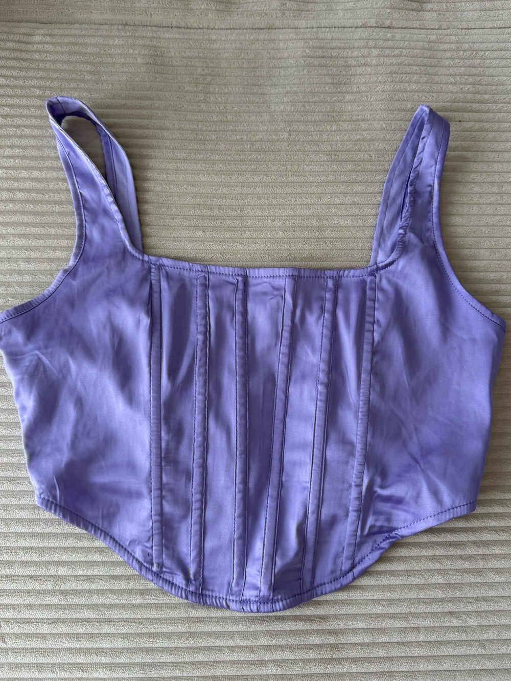 Missguided Lilac Structured Corset Crop Top